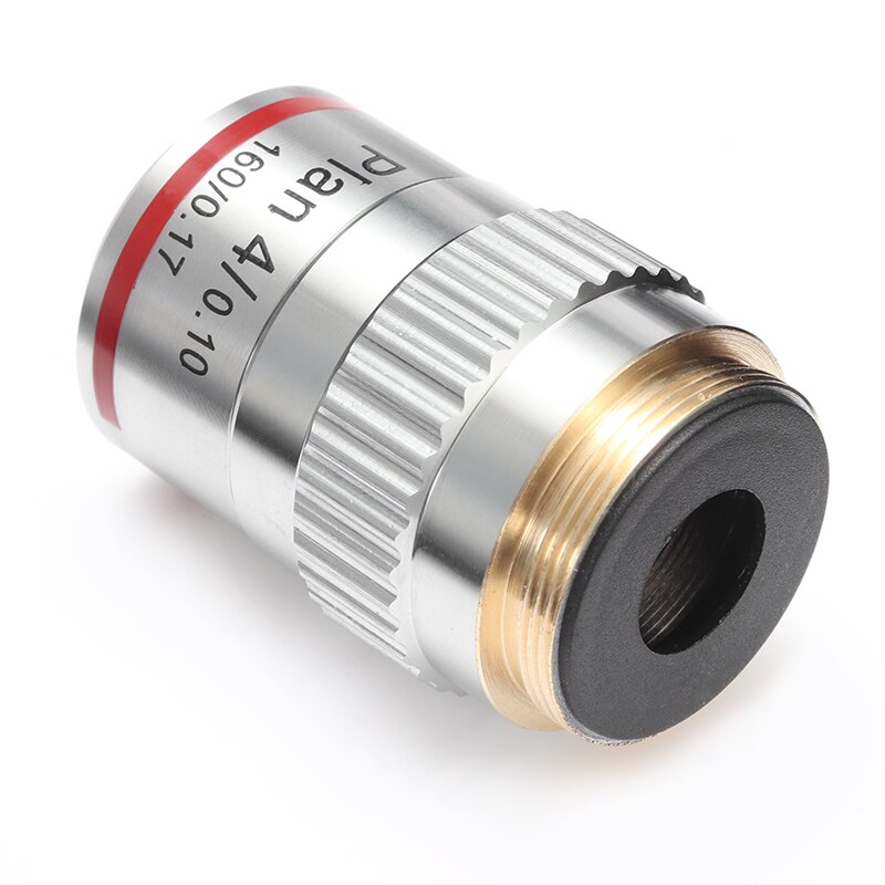 Microscope Plan Achromatic Objective Lens RMS Thread 4X DIN-standard Biological Microscope Objectives Lens