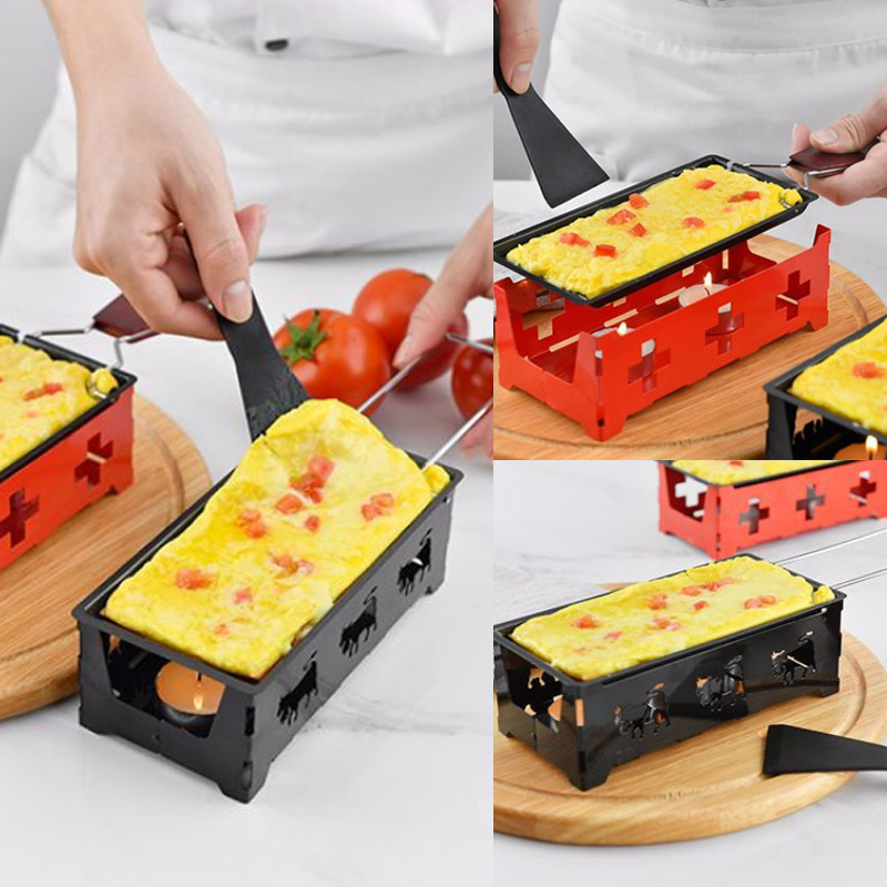 Grill ost raclette set non-stick ost smältpanna bakad ost ugn 1 set grill ostbräda bakplåt kök prylar järn