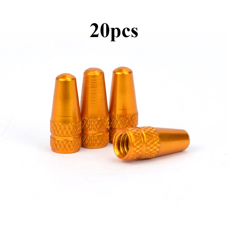 20Pc Bicycle Wheel Tire Covered Protector MTB Road Bike French Tyre Dustproof Ultralight Presta Valve Cap Bicycle Accessories: 20pc orange