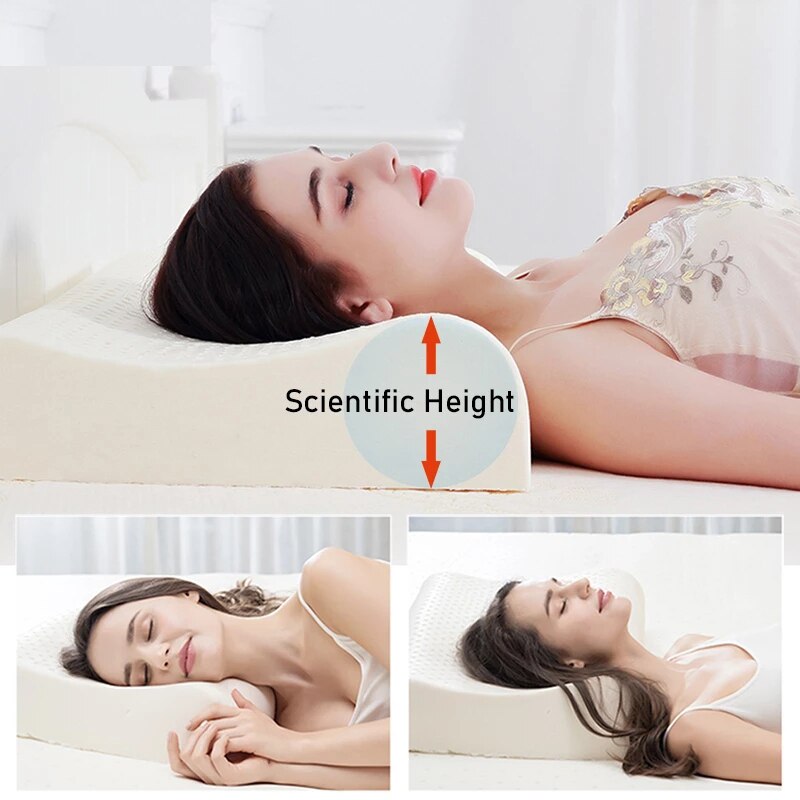60 x 40 50 x 30 44 x 27cm thailand naturlig lateks seng livmorhals ortopedisk pute sove sengetøy bølgeformede puter med minneskum