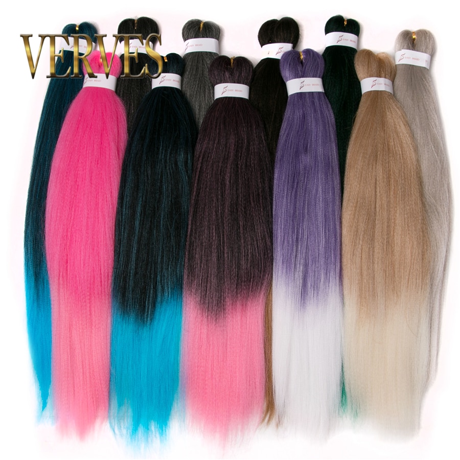 VERVES-Extensions de tresses Jumbo, 26 pouces, tresses synthétiques ombrées et 100 et g/pièce, tresses en Fiber résistantes à la chaleur