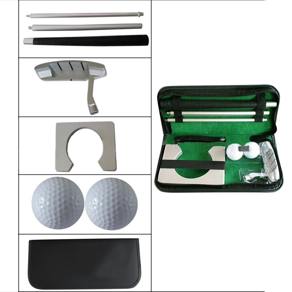Portable Golf Putter Putting Trainer Set Indoor Training Equipment Golfs Ball Holder Training Aids Tool With Carry Case