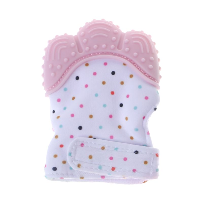 Baby teether hansker knirkende slipetenner tannpleie tannkjøtt smertelindring nyfødt bitt tygg lyd leker justerbar tannkitt: Pk