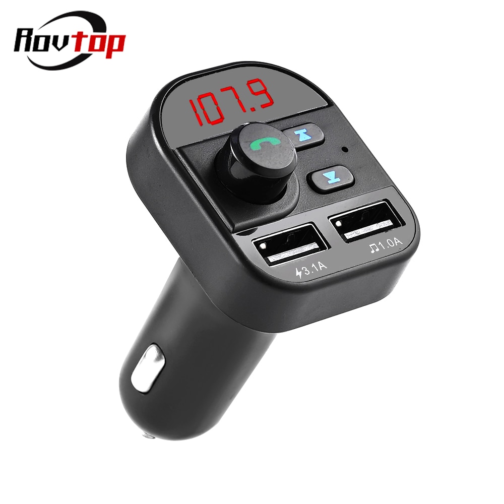 Bil fm trådløs bluetooth 5.0 håndfrisett fm sender bil  mp3 radioadapter 2 usb lader fm modulator biltilbehør 805