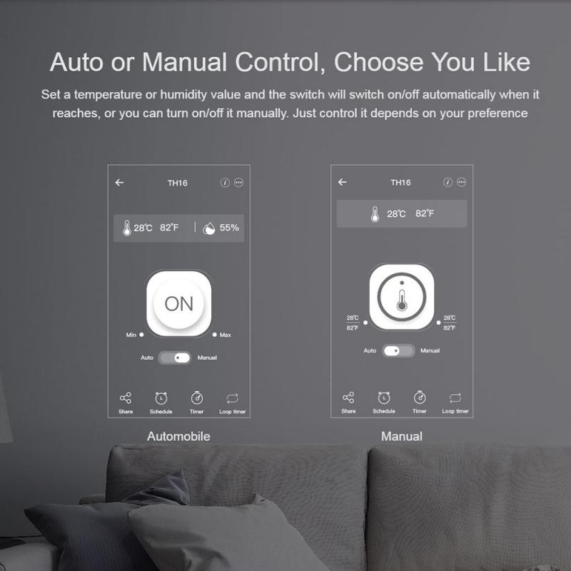Sonoff TH16 TH10 10A 16A Smart Wifi Schakelaar Voor Ewelink Monitor Temperatuur Vochtigheid Automatisering, Met Alexa Google Home Assistent