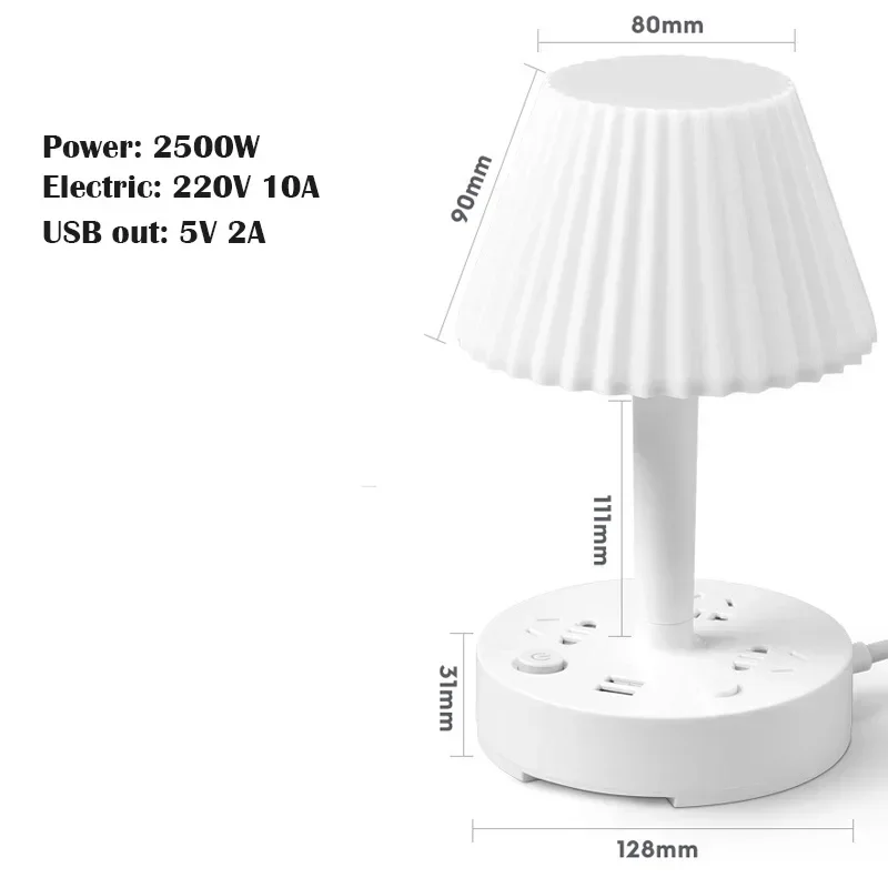 Lampada da scrivania con presa USB Striscia convertitore uno a più Striscia di illuminazione per luce notturna per camera da letto