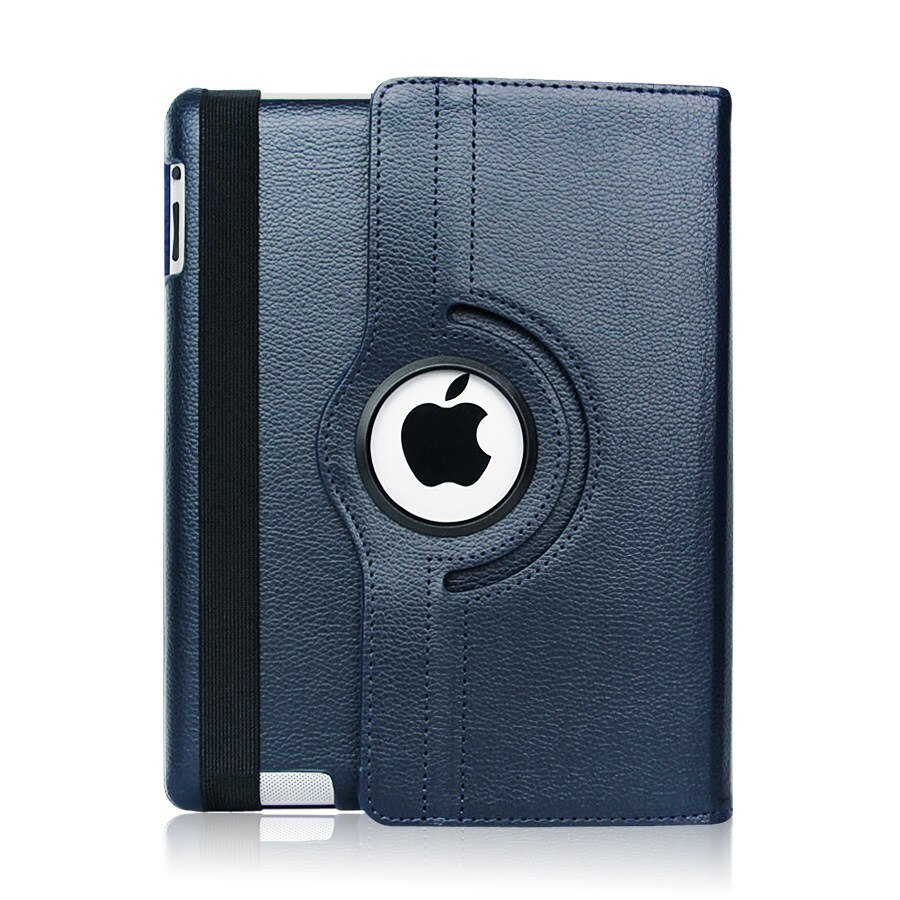 Case for Apple iPad 2 3 4 Magnetic Auto Wake Up Sleep Flip Litchi PU Leather Case Cover With Smart Stand Holder for iPad 2/3/4: Dark Blue