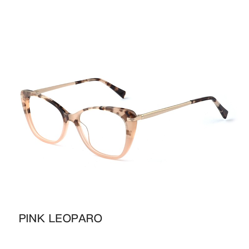 Montura de gafas para mujer, lentes de ojo de gato de , montura de gafas ópticas, gafas graduadas: Rosa