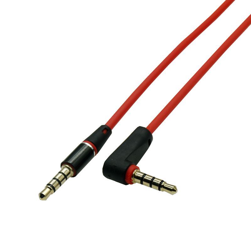 3,5 mm Jack 4-biegunowy kabel audio 3,5 męski do męskiego Kabel audio 90 stopni pod kątem prostym AUX Speakon do słuchawek samochodowych MP3/4 Przewód