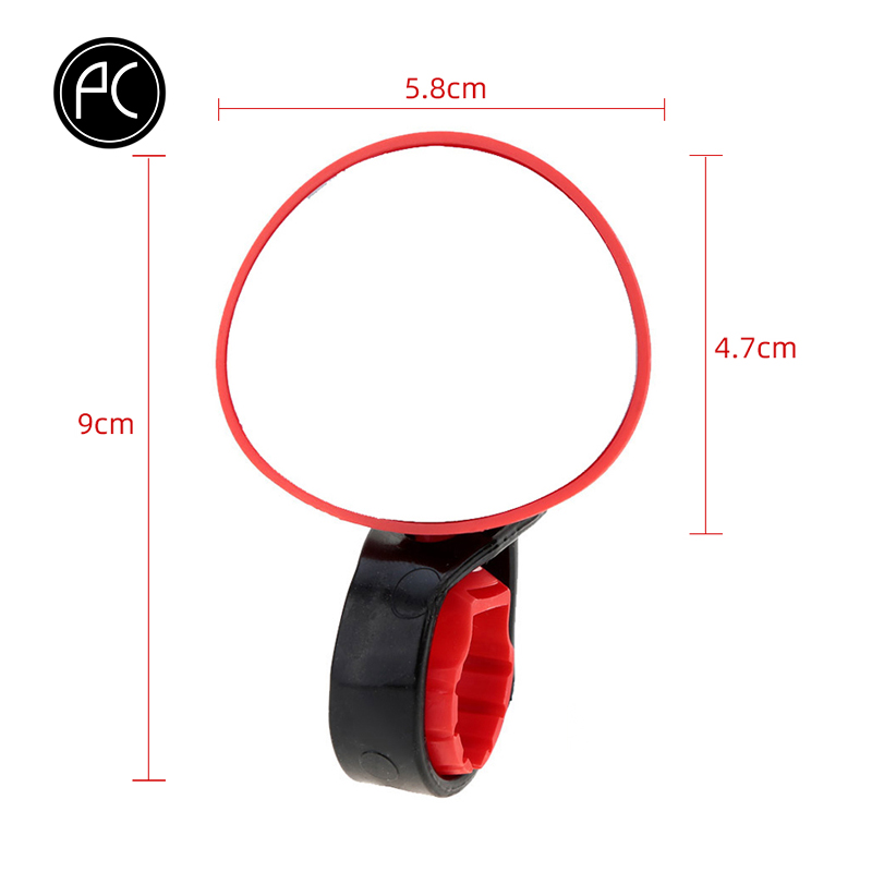 PCycling bicicleta espejo retrovisor bicicleta MTB ciclismo Amplia gama Back Reflector de mirilla ángulo ajustable manillar Mini espejos: E Red