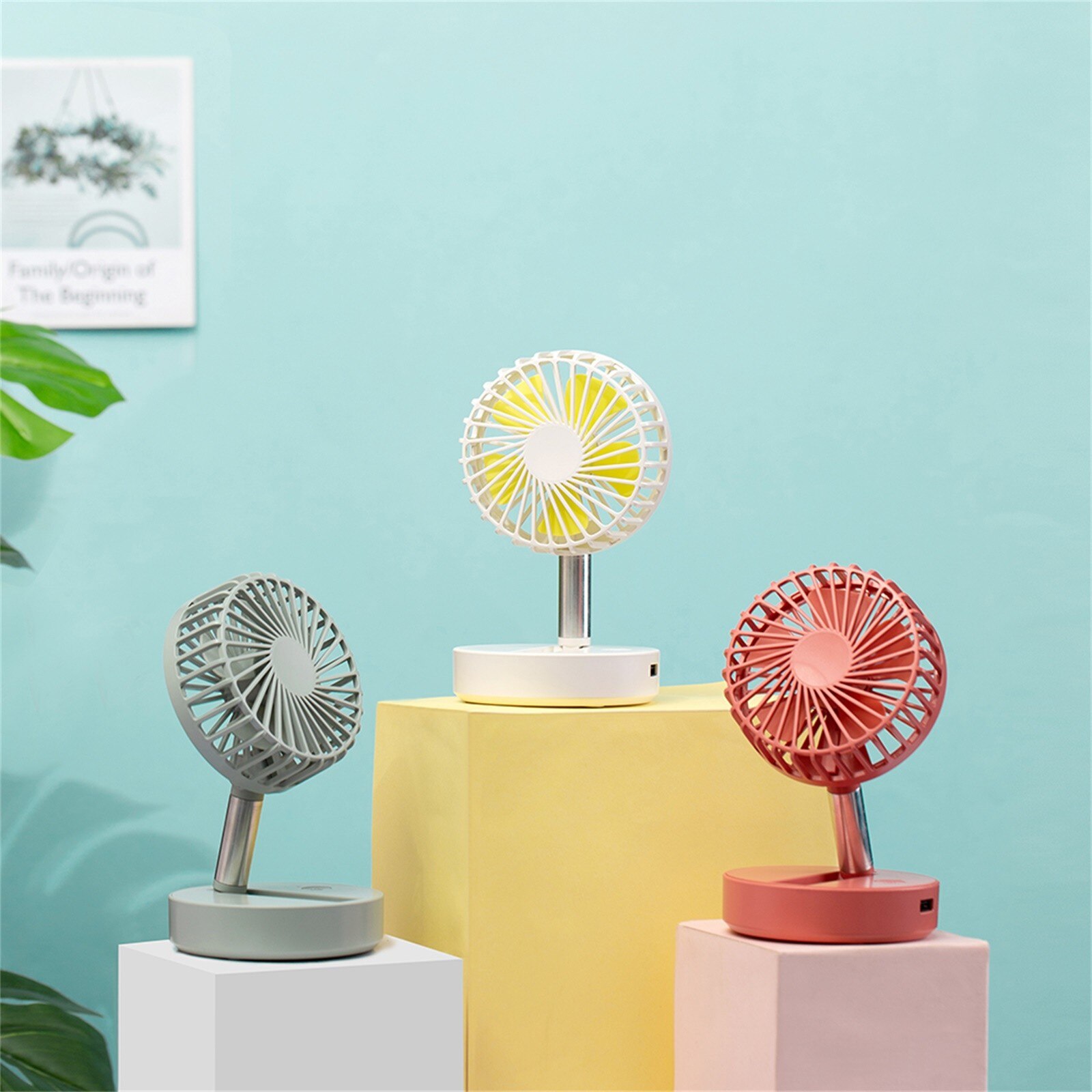 Rechargeable Desktop Folding Usb Fan With Strong Wind Outdoor Mini Mute Handheld Fans With Power Portable Electr