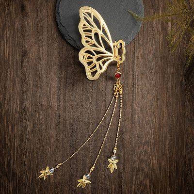 Vintage-schmetterlings-haarspange aus metall, chinesischer hanfu-haarschmuck für damen: 2