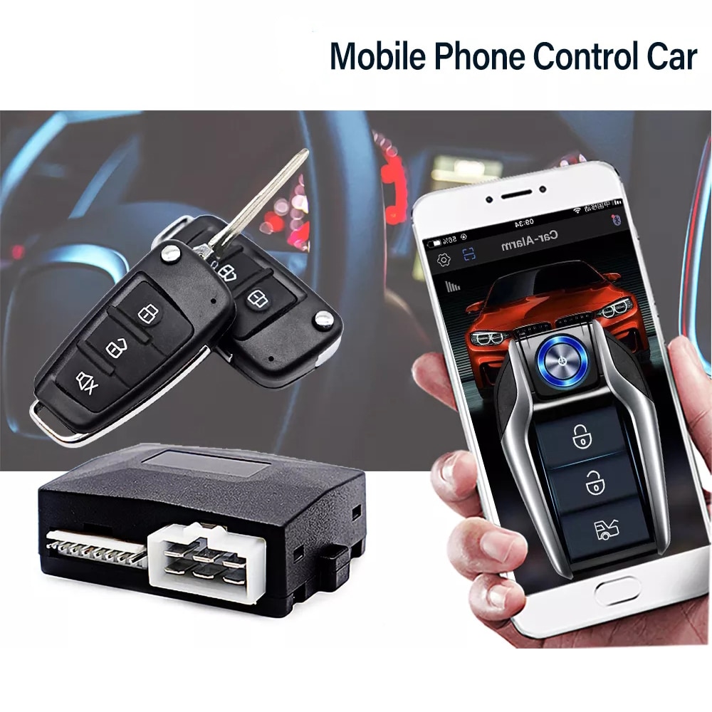Intelligent Remote Control Car Engine Start Stop Button Mobile Phone APP Keyless Entry System Central Lock Cars Autostart PKE