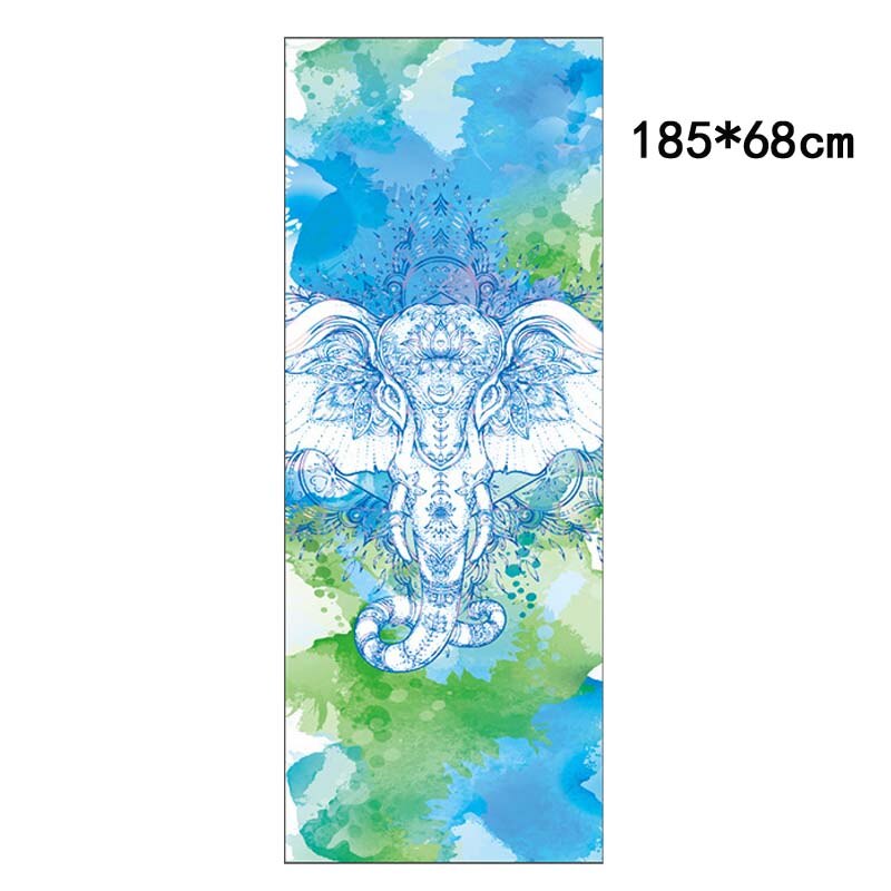 Toalla de Yoga antideslizante para viajes, manta plegable para ejercicio físico, Pilates, esterilla de Yoga impresa de secado rápido, cubierta de 185x68cm: 2