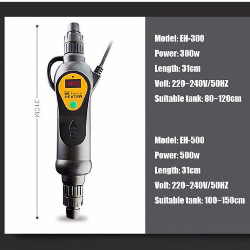 Calentador externo Digital para acuario, controlador de temperatura ajustable para tanque de peces, 220V, 300W, 500W