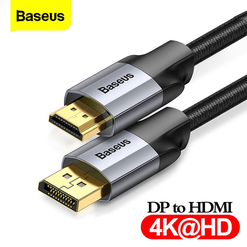 Baseus Dp Naar Hdmi Kabel 4K Male Naar Male Displayport Displayport-naar-Hdmi-kabel Adapter Voor Projector PS4 pc Hdtv Converter Cord