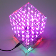 Kit de cubo de luz de colores 4x4x4, MCU 3d4, producción de bricolaje electrónico, luz led antiniebla azul, piezas de repuesto hechas a mano con carcasa acrílica