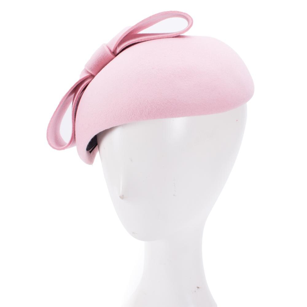 Lawliet Teardrop Womens 1940s Vintage Look Wool Felt Fascinator Hat Bow Detail Tam Beret Casque Cocktail Hat A568