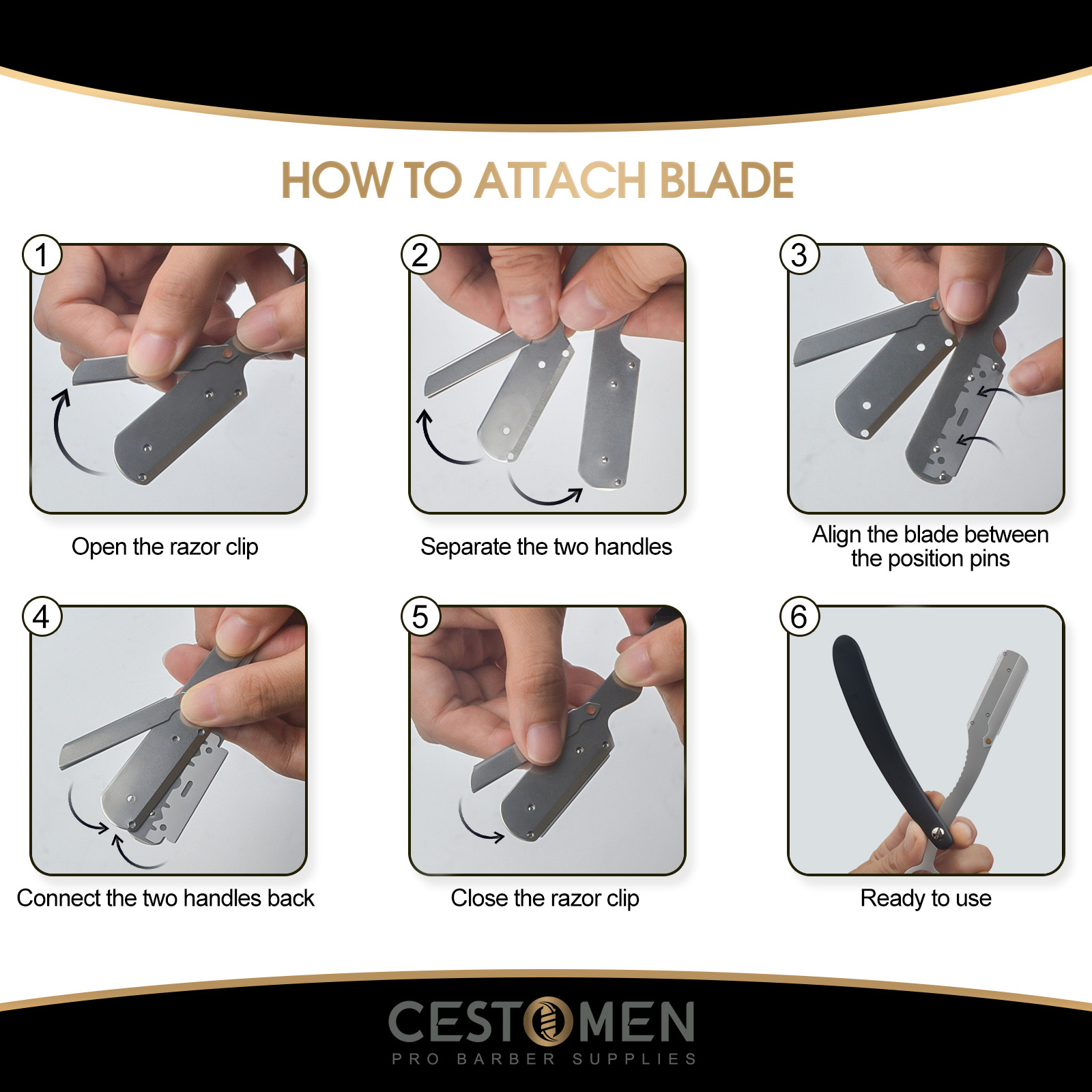 1 Razor 10 Blades And Straight Edge Razor Haircut Male Beard Eyebrow Shaving Tool Manual Hair Removal Razor Hairdresser Trimming