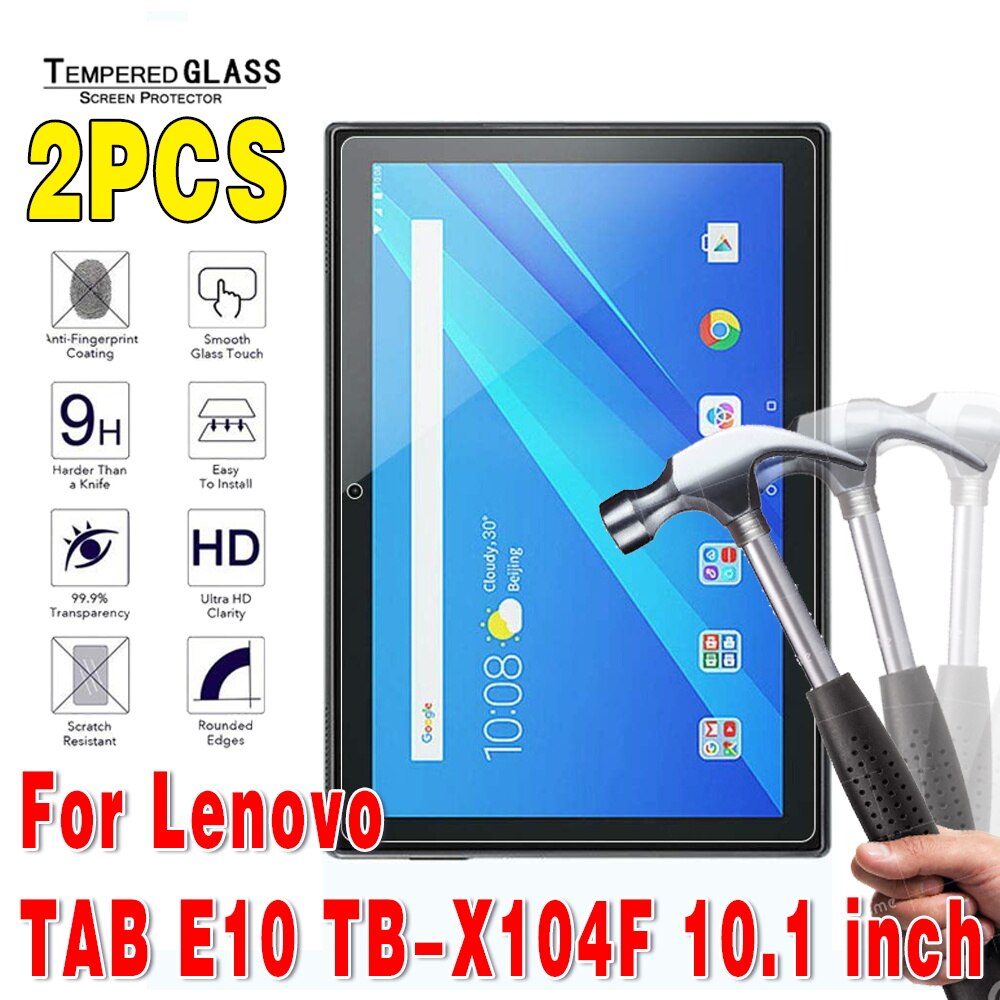 2Pcs Tempered Glass for Lenovo Tab E7 E10 M7 M8 M10 TB-X605F/M10 FHD PLUS 10.3 inch Full Cover Protective Screen Protector Film: TAB E10 TB-X104F