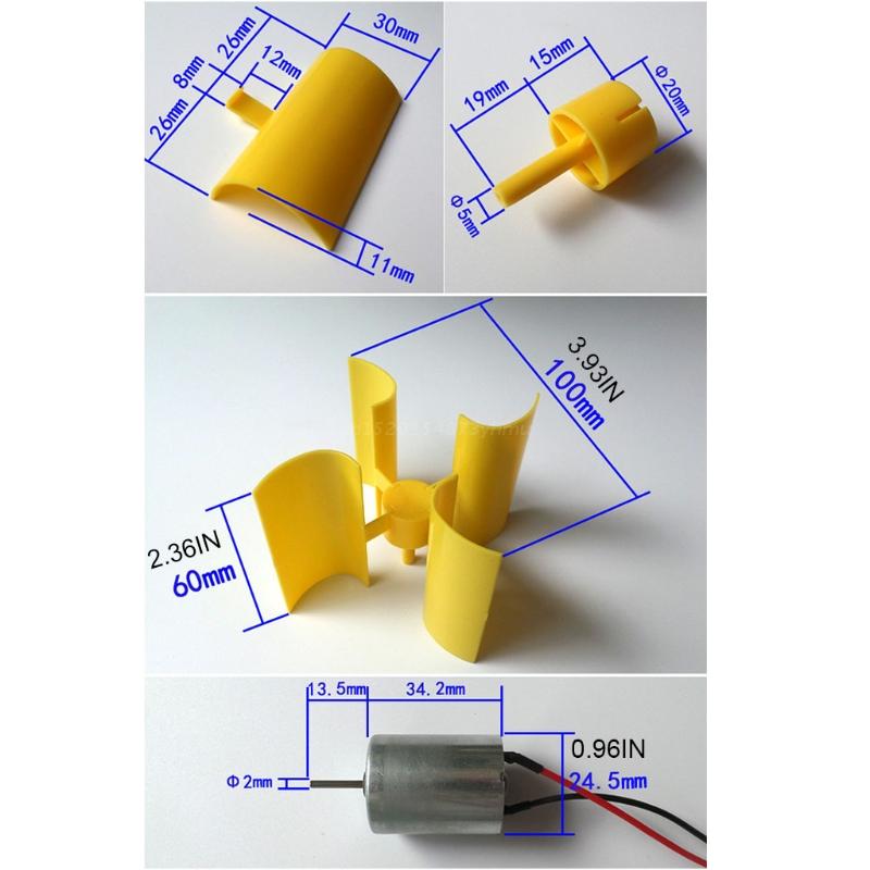 0.1V-5.5V Mini Wind Turbine Generator Mini Motor with Blade DIY Kit for Making All Kinds of Small Technology Model Making
