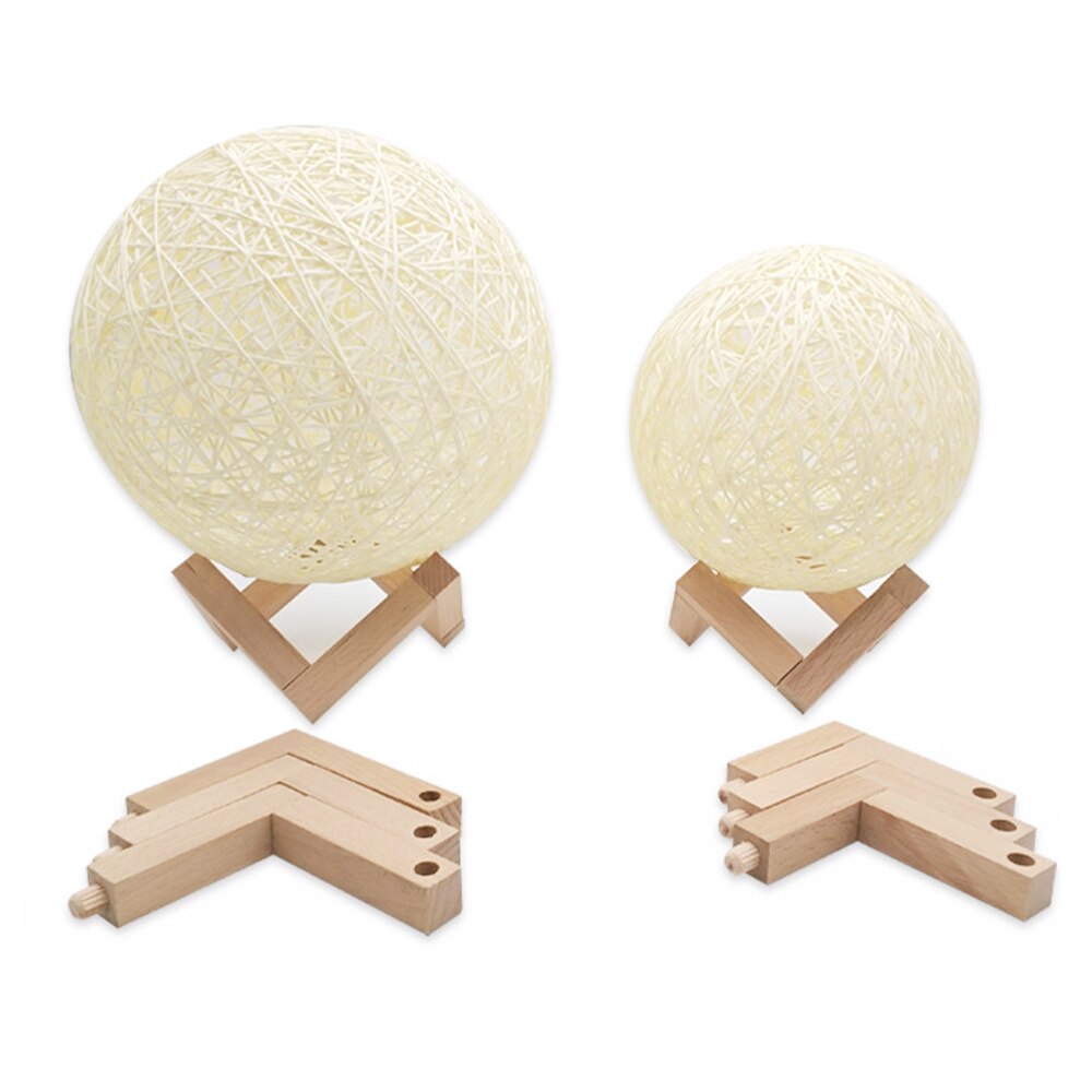Lunar Moon Lamp Wood Bracket Moon Shaped Lamp Holder Ball Solid Shaped Light Stand Base Fitting 3D Print Moon Lamp Base S/M/L