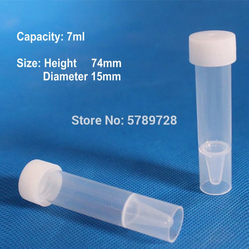 100pcs 200pcs 7ml Plastic flat bottom freezer tube without scale Laboratory frozen sample tubes with Leakproof threaded cap