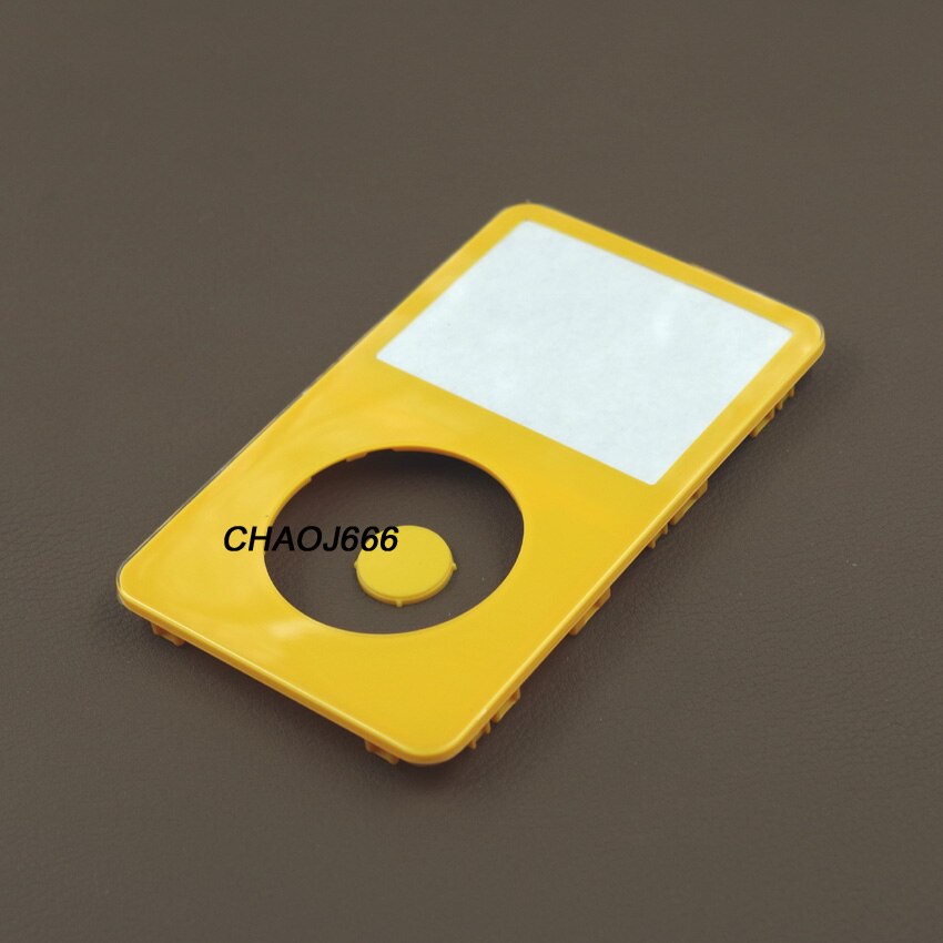 Blauw Paars Geel Plastic Front Faceplate Behuizing Cover Case Voor Ipod 5th Video 30Gb 60Gb 80Gb: Yellow Face Button