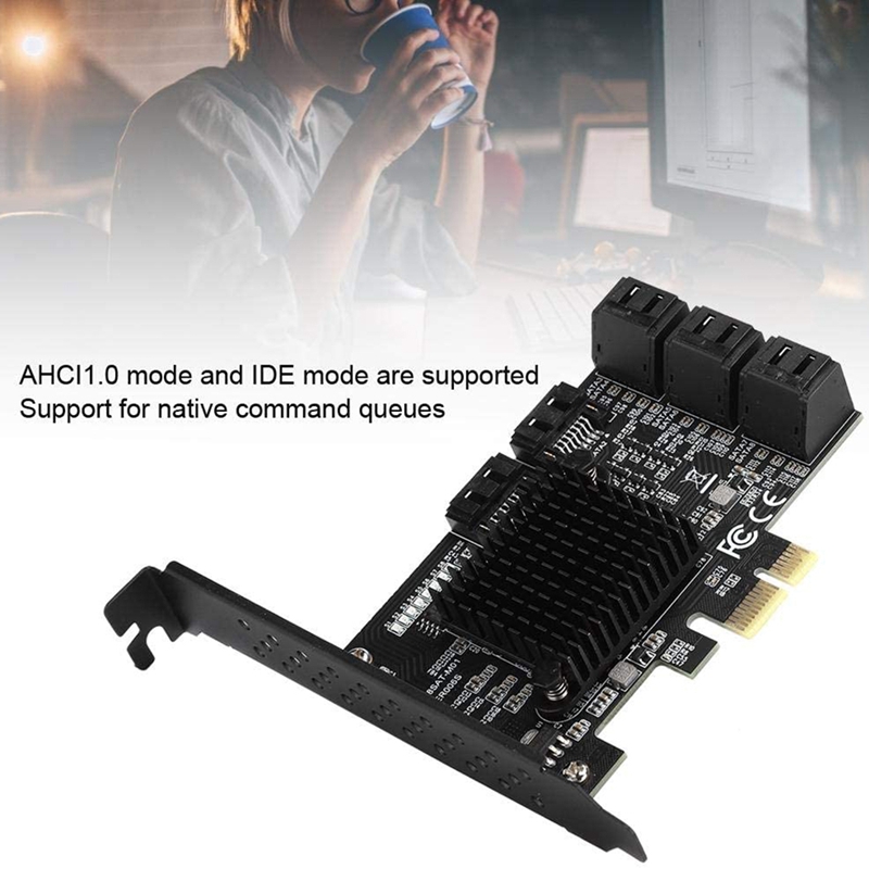 Expansion Card Module, PCI-E to SATA 3.0 Controller Expansion Card, 8 Port Expansion Card, PCI-E 1X 2X 4X 8X 16X Card