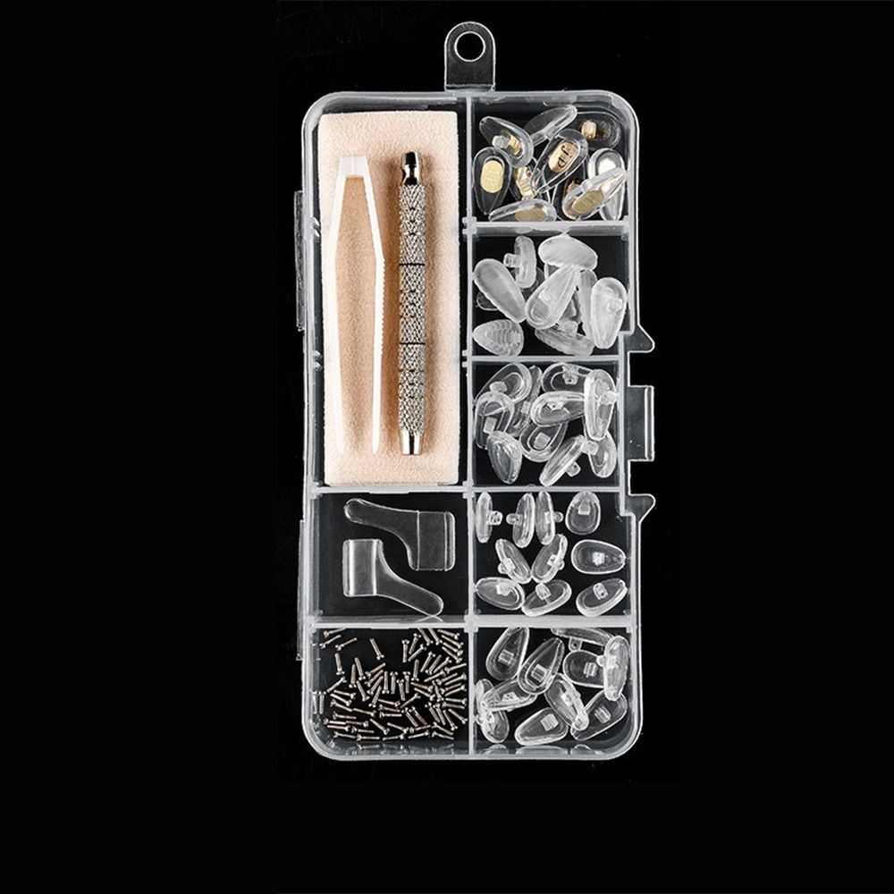 Silicone Eyeglass Repair Kit Replaceable Antiskid Precision Screw Sets Easy To Use Sturdy Glasses Repair Tools Make Repair Easy: Blue