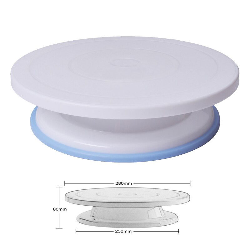 Gør-det-selv roterende kagebageværktøj drejeskive dekoration kageholder kage plastkage roterende bordbageværktøj 7*28cm 10 tommer: Skridsikre modeller