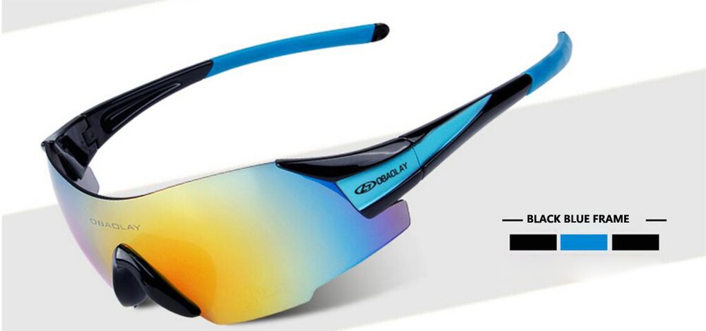 UV400 Himmel Radfahren Gläser draussen Sport MTB Fahrrad Brille Motorrad Sonnenbrille Sport Brillen Rahmenlose Brille Fahrrad Brille: Schwarz Blau FRAM