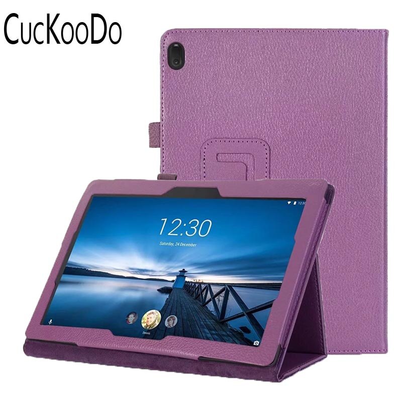 Étui socle pliable en cuir PU pour Lenovo TAB E10 TB-X104F 10.1 pouces tablette libération: Purple