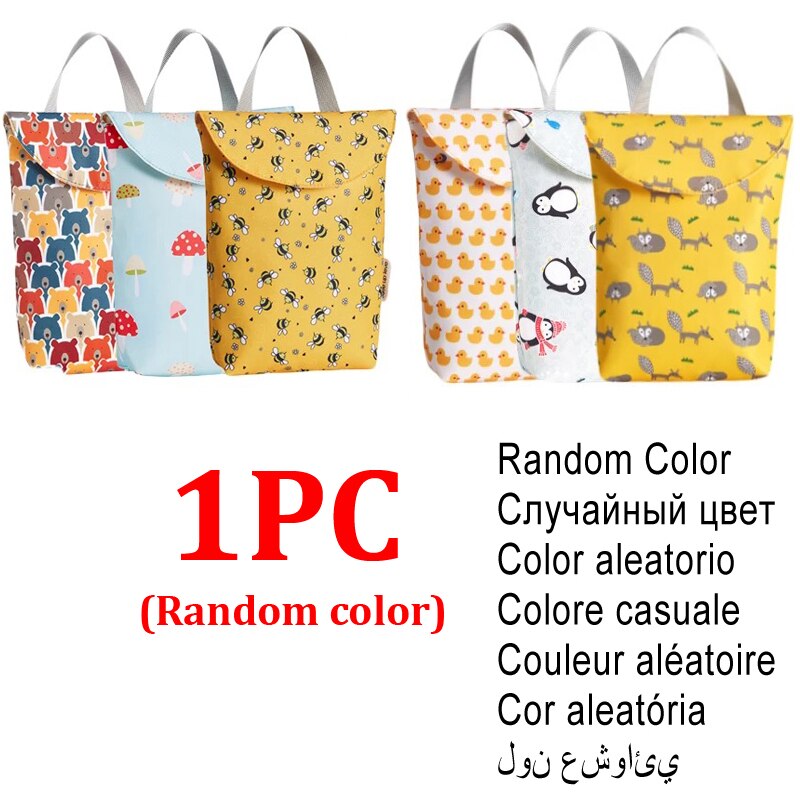 Baby Windel Tasche Tragbaren Multifunktions Windel Tasche wiederverwendbar Wasserdichte Reise Wetbag Mutterschaft Windel Kinderwagen Zubehör Tasche: zufällig farbe