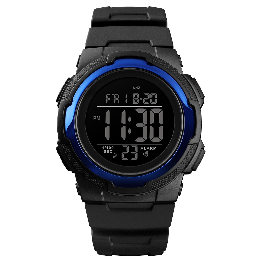 SKMEI 1423 Outdoor Sport Horloge Luxe Multifunctionele Stop Horloge Dual Tijd 5Bar Waterdicht Horloge Man Digitale Horloge: BLUE