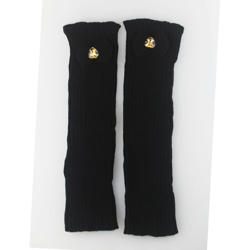 4 Paar comfortabele Zwarte Gebreide Boog Decoratie beenwarmers voor Vrouwen/Vrouwen/meisje/dame, Vogue Kleding Accessoires 40 cm LM908