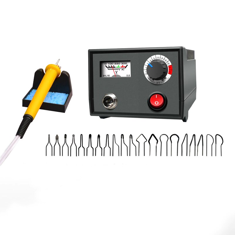 Us Plug,Adjustable Temperature Wood Burner Pyrography Pen Burning Machine Gourd Crafts Tool Set: Default Title