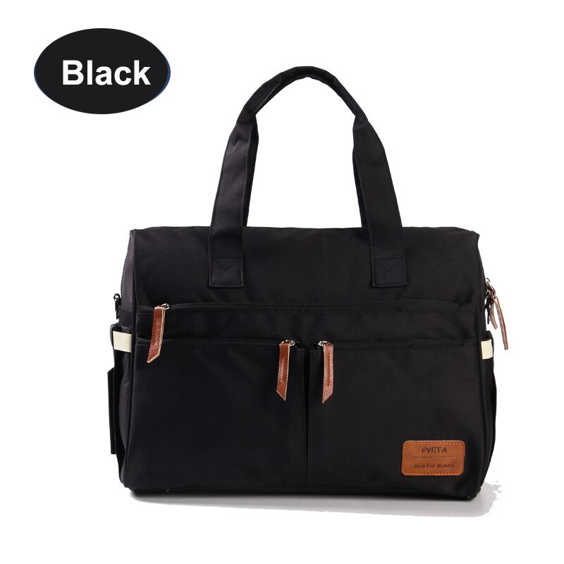 Baby Diaper Bags Large Capacity Mommy Bag Mom Travel Shoulder Bag Waterproof Baby Nappy Bag Portable Stroller Bags: Black