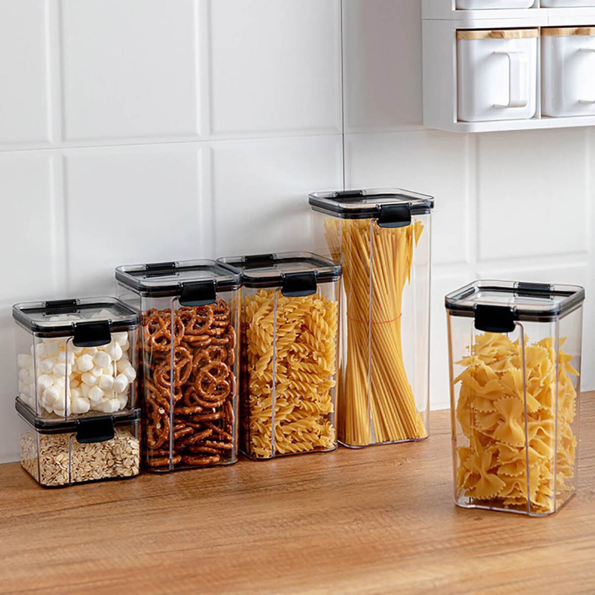 Kitchen Food Holder, Sealed Bottle, Home Clear Space Saving Decorative Buckle Container