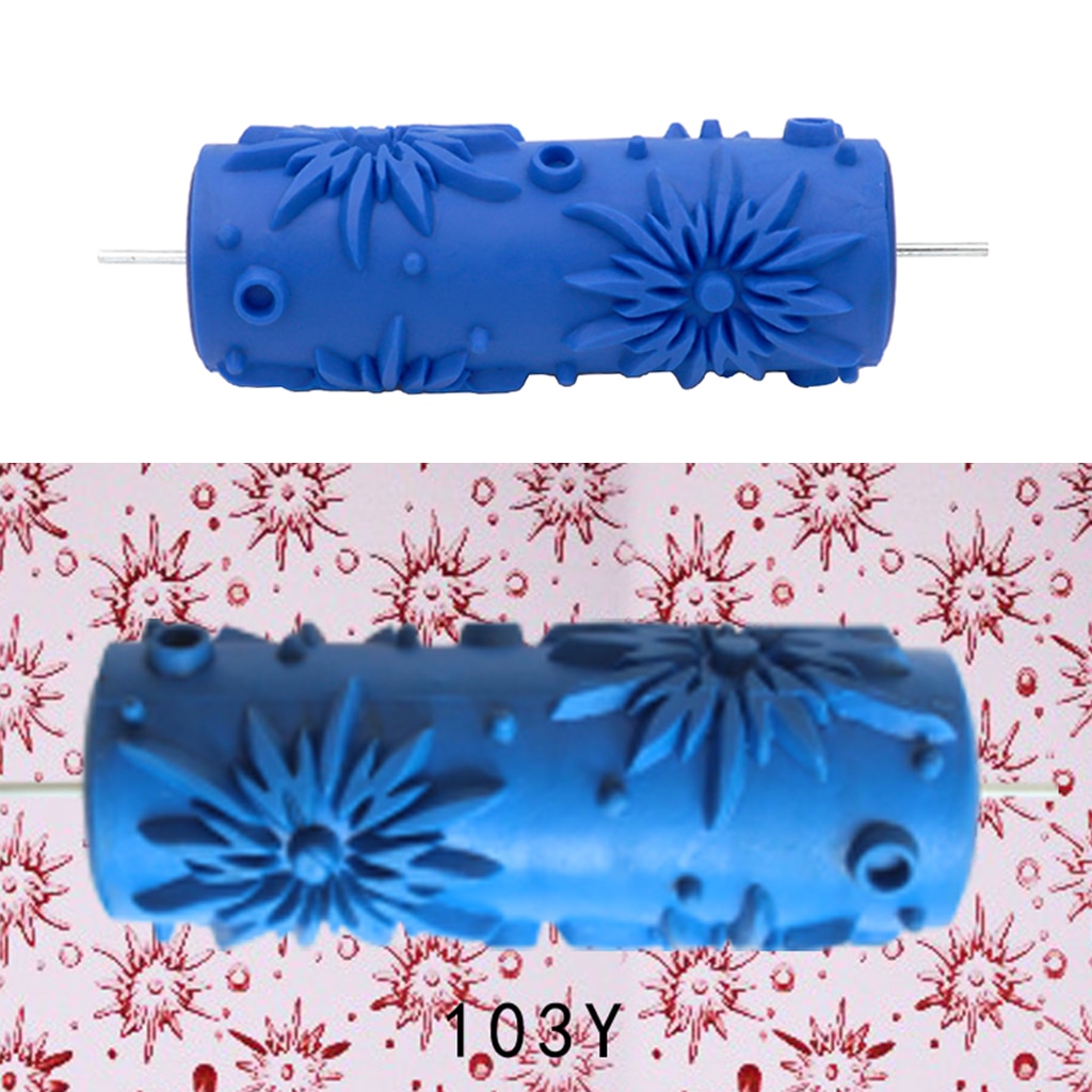 Embossed Paint Roller 5.9 inch Rubber Wood Pattern Graining Knurling Tool for Wall Ceilings Decoration DIY Arts Crafts Project