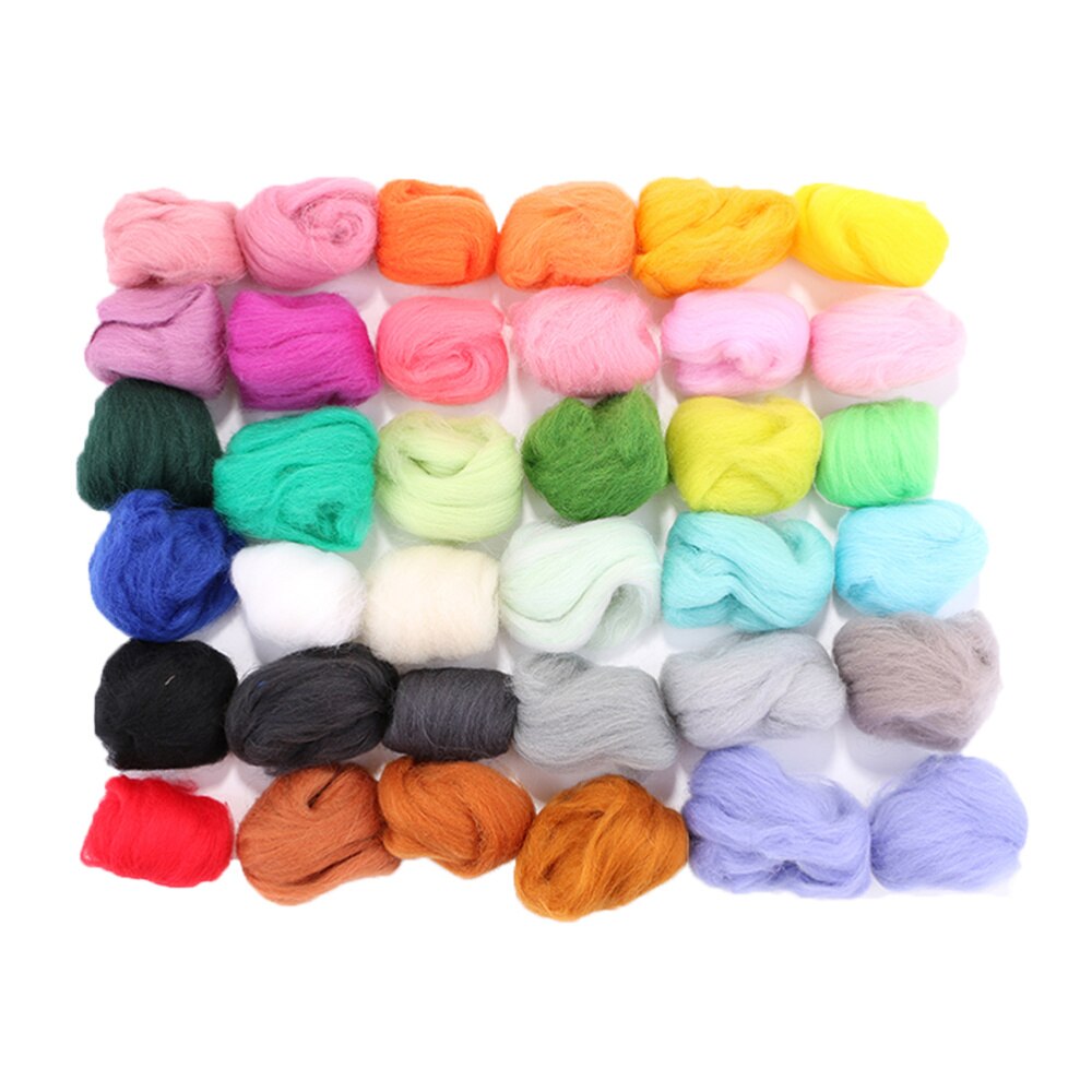 36 Colors Wool Roving Fibre Wool Yarn Roving For Needle Felting Hand Spinning DIY