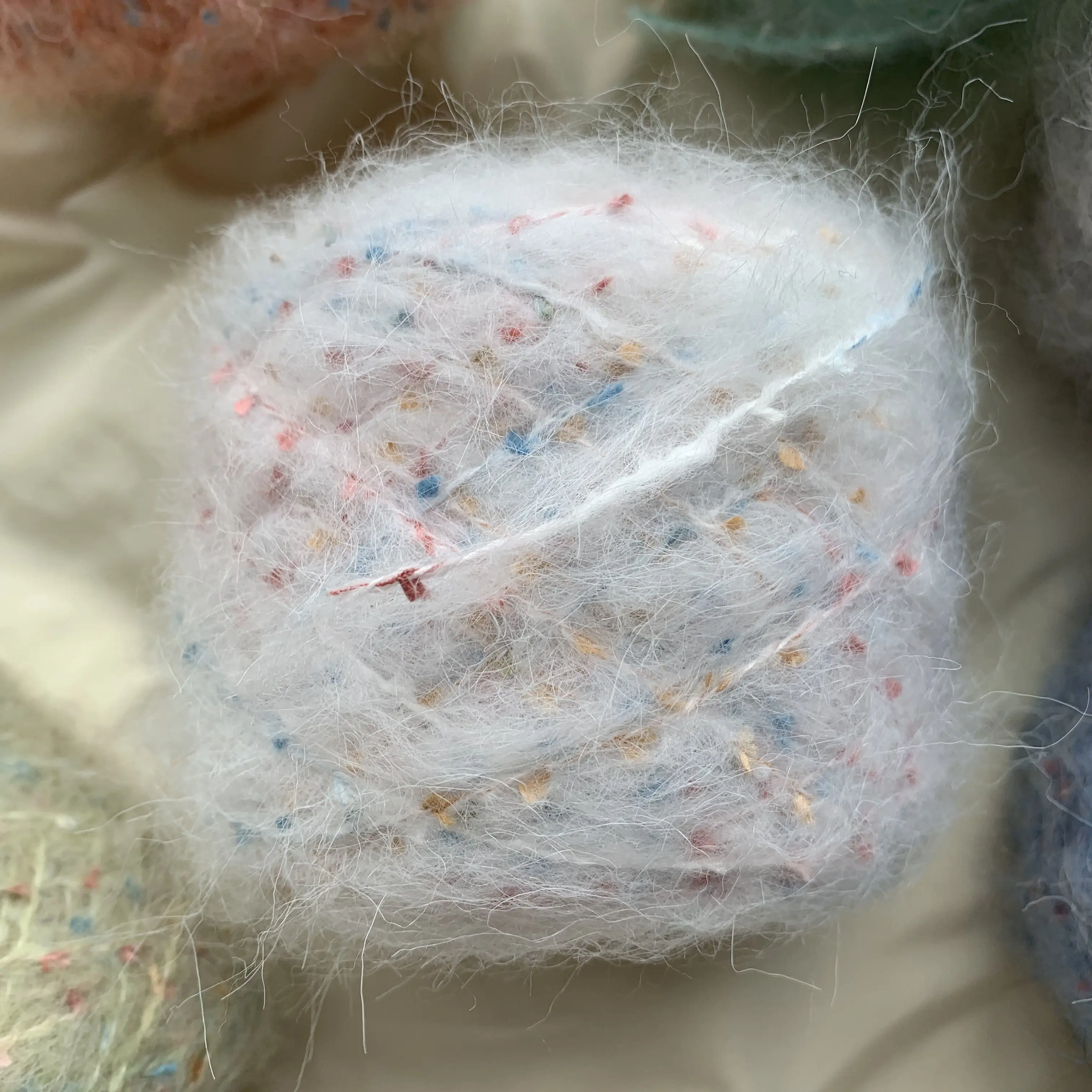 Hilo de mezcla de Mohair para tejer a mano, hilo de lana de Gypsophila mezclado, costura DIY, bufanda, suéter, sombrero, hilo de ganchillo, 50g por rollo: Verde militar