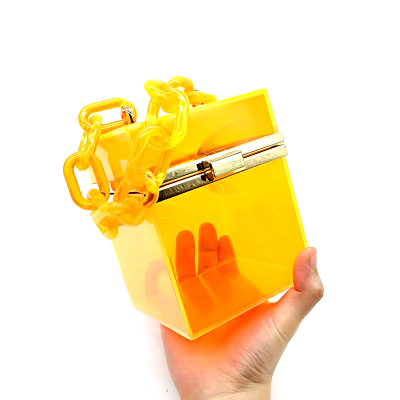 Gute version damen abendparty handtaschen tote square boutique box durchsichtige plastik fester beutel