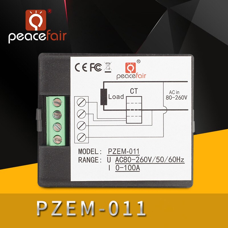 AC Single Phase Digital Panel Voltmeter Ammeter 220V 100A Voltage Current Energy Electricity Kwh Meter PZEM-0 11 with CT Coil