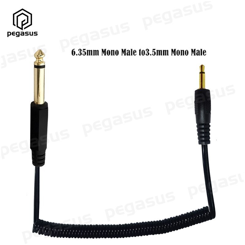 0.8 Meter Coiled Spiral Cable 6.35mm Male to 3.5mm Male/Female Cable: 3.5mm Mono Male