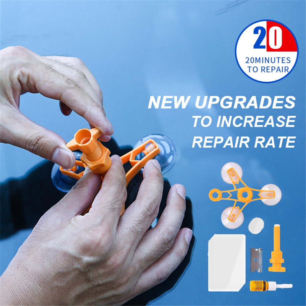 DIY Car Glass Repair Tool Car Windshield Repair Kit Fix Rock Chip Pit Cracks Scratches Windscreen Restore Tools Set