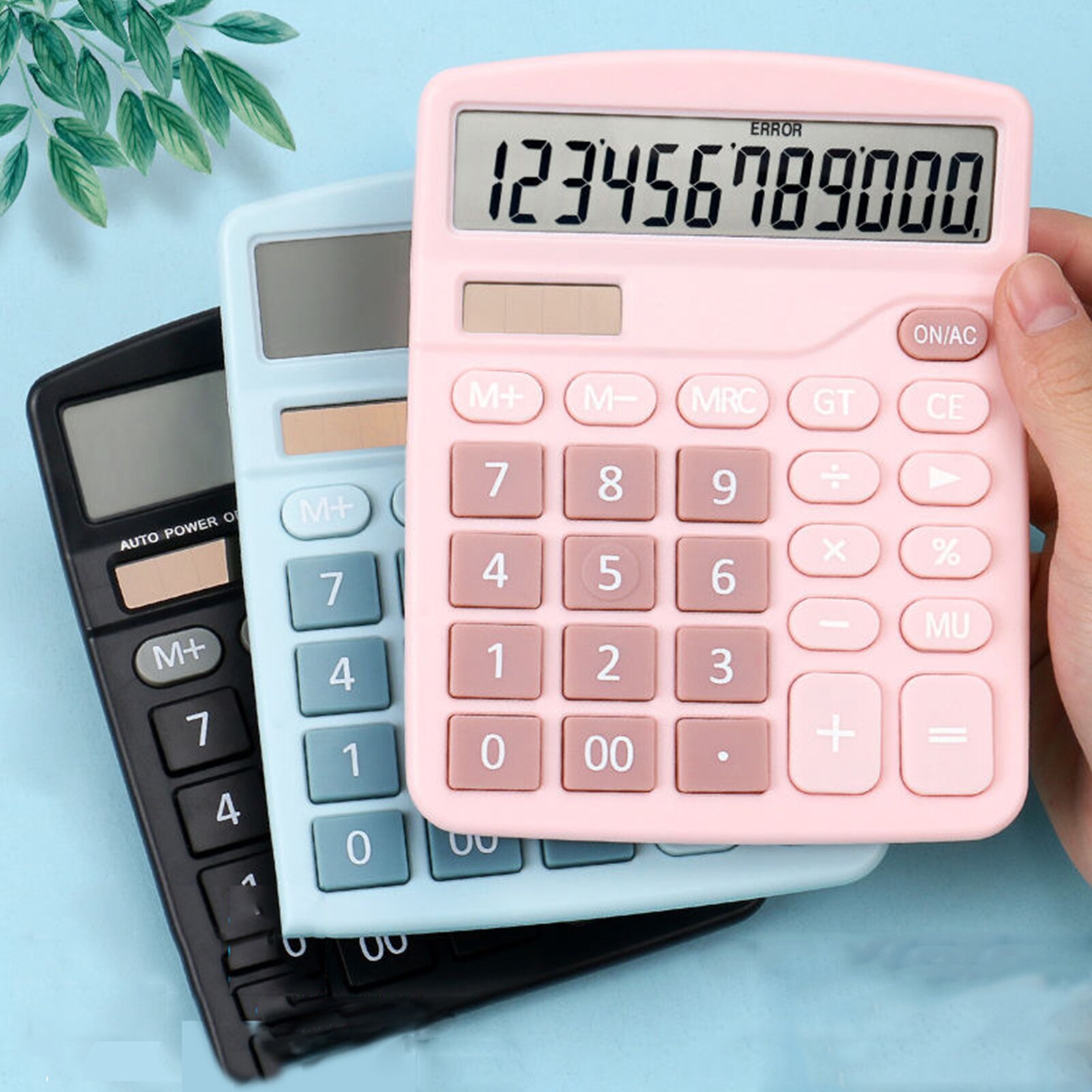 Desktop Calculator Standard Function Calculator with 12-Digit Large LCD Display Solar &amp; Battery Dual Power for Home Office