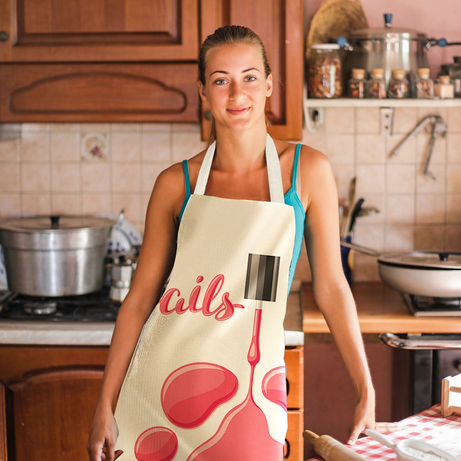 28*34 1Pc Keuken Schoonmaken Schort Linnen Schort Huishoudelijke Waterdicht En Olie-Proof Schort Mouwloze Schorten Keuken vrouwen Overgooier