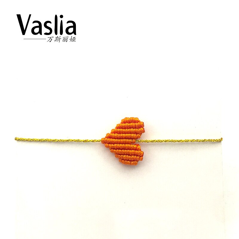 VISALIA-pulsera trenzada con forma de corazón para mujer, de la suerte arcoíris brazalete con, hilo simple de , joyería hecha a mano, el mejor de verano: Orange