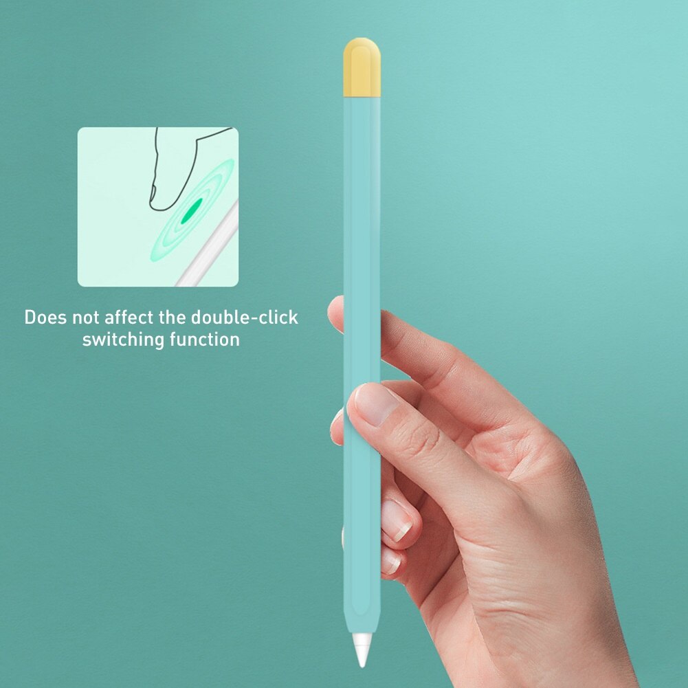 Soft Silicone Case for Apple Pencil 1/2 Stylus Pen Full Cover Protective Cover Case Anti -slip Stylus Pencil Case with Caps